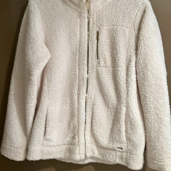 Calvin Klein Women’s Fleece Full Zip Jacket in Winter White Sz Large - Picture 2 of 10
